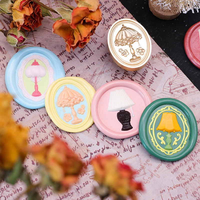 Brass Lamp Stamps 3D for Sealing Wax