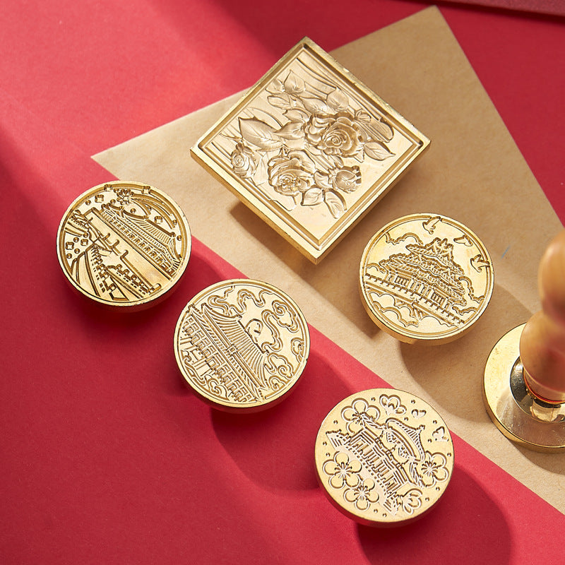 Rose and House Seal Stamp