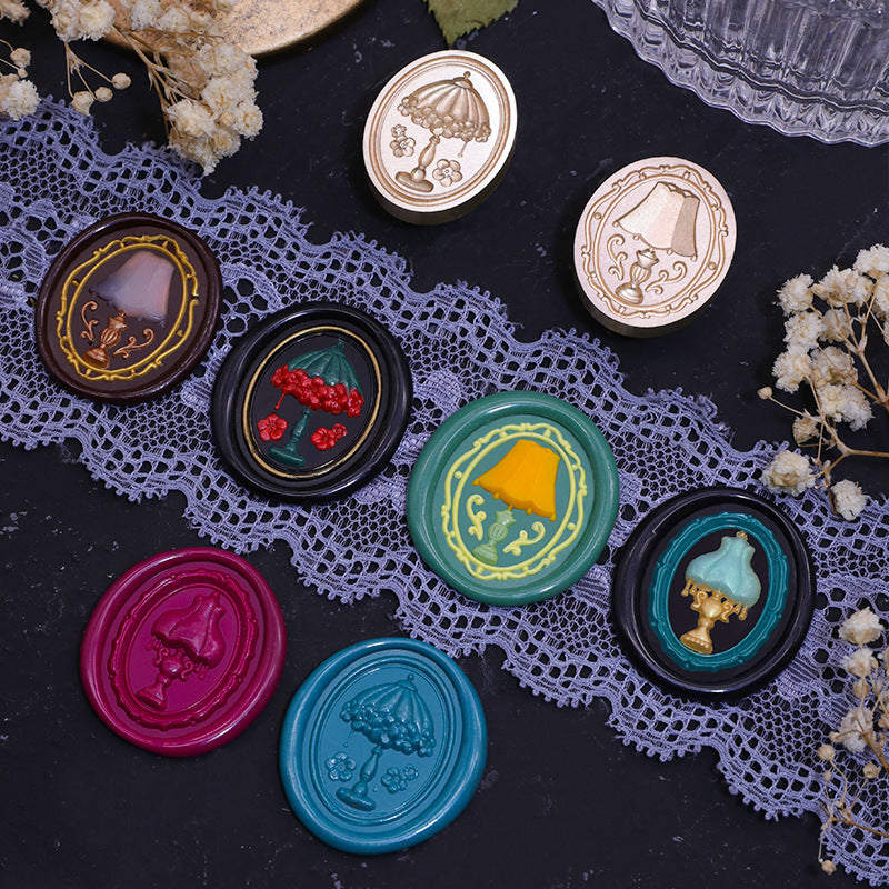 Brass Lamp Stamps 3D for Sealing Wax