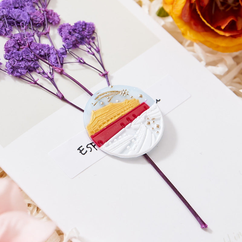 Rose and House Seal Stamp