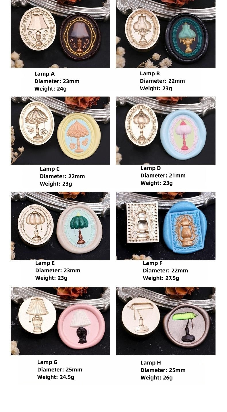 Brass Lamp Stamps 3D for Sealing Wax