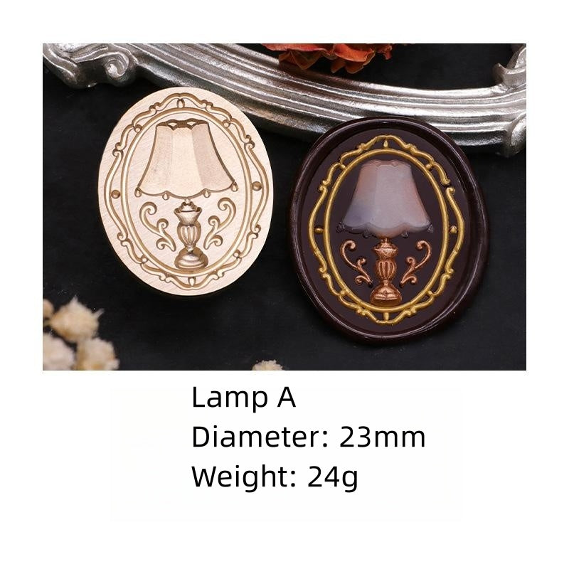 Brass Lamp Stamps 3D for Sealing Wax