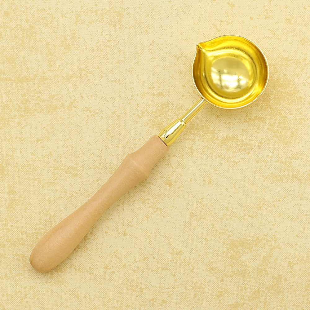 2PCS/Kit Sealing Wax Melting Spoons with Wooden Handle