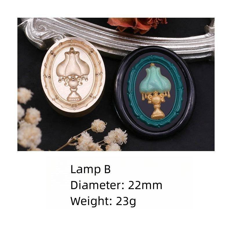 Brass Lamp Stamps 3D for Sealing Wax