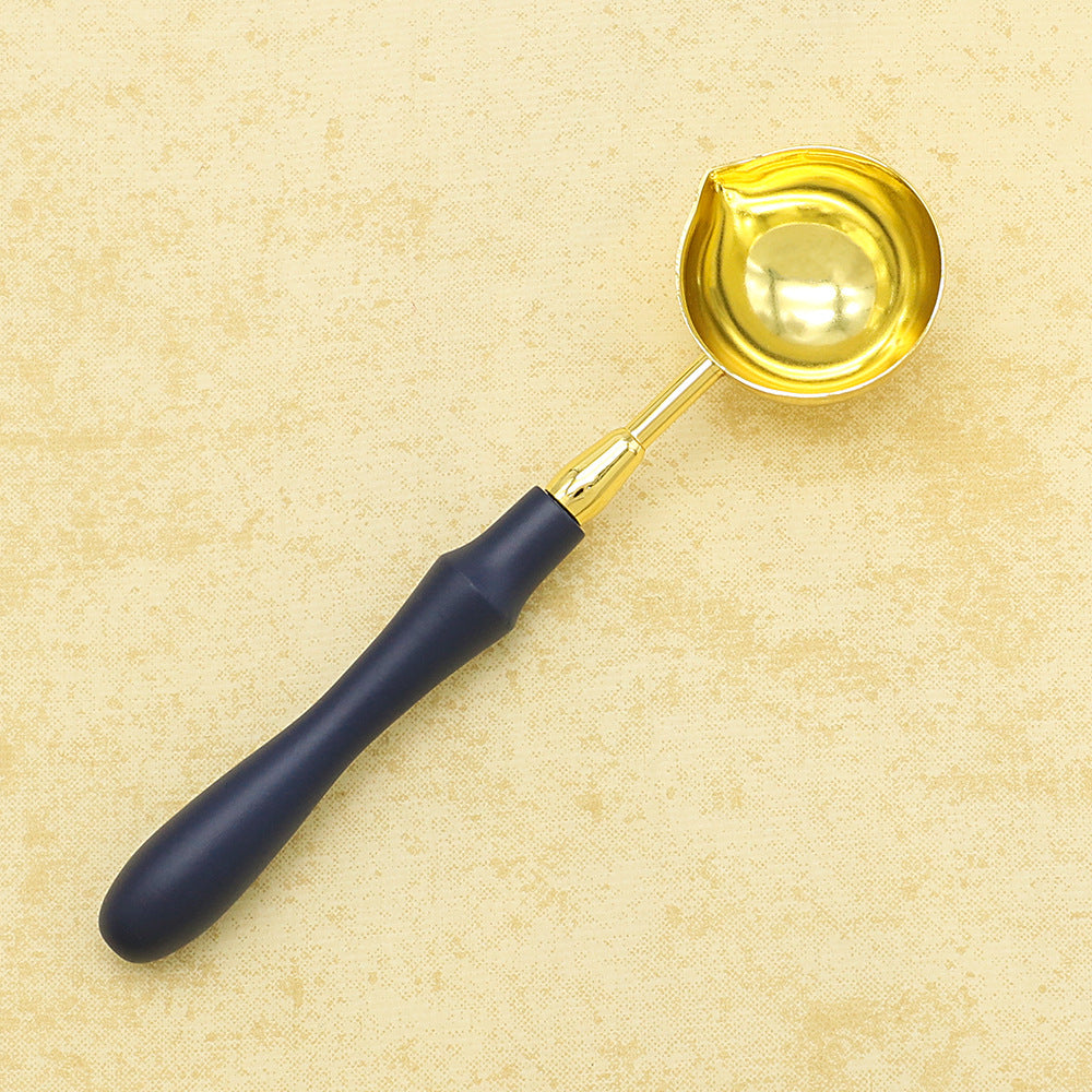 2PCS/Kit Sealing Wax Melting Spoons with Wooden Handle