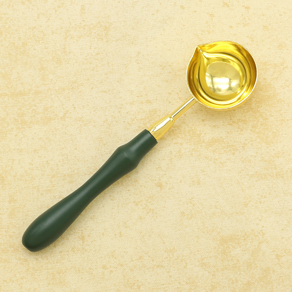 2PCS/Kit Sealing Wax Melting Spoons with Wooden Handle