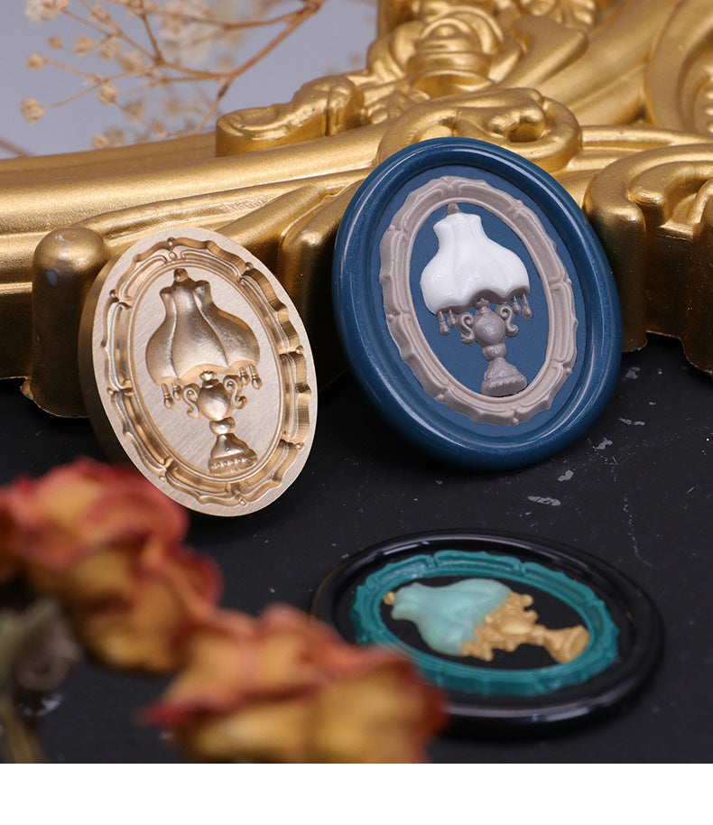 Brass Lamp Stamps 3D for Sealing Wax