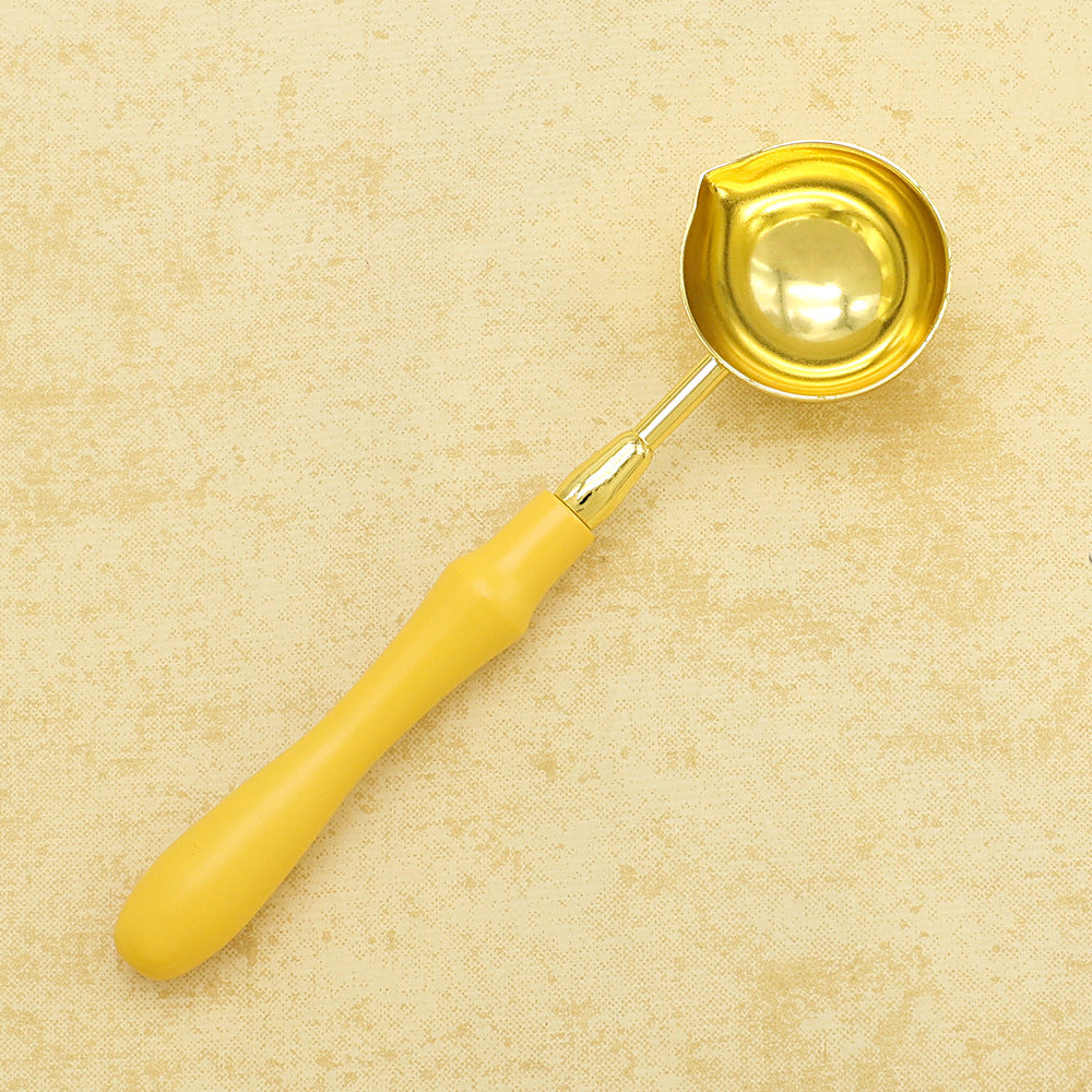 2PCS/Kit Sealing Wax Melting Spoons with Wooden Handle