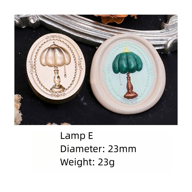 Brass Lamp Stamps 3D for Sealing Wax