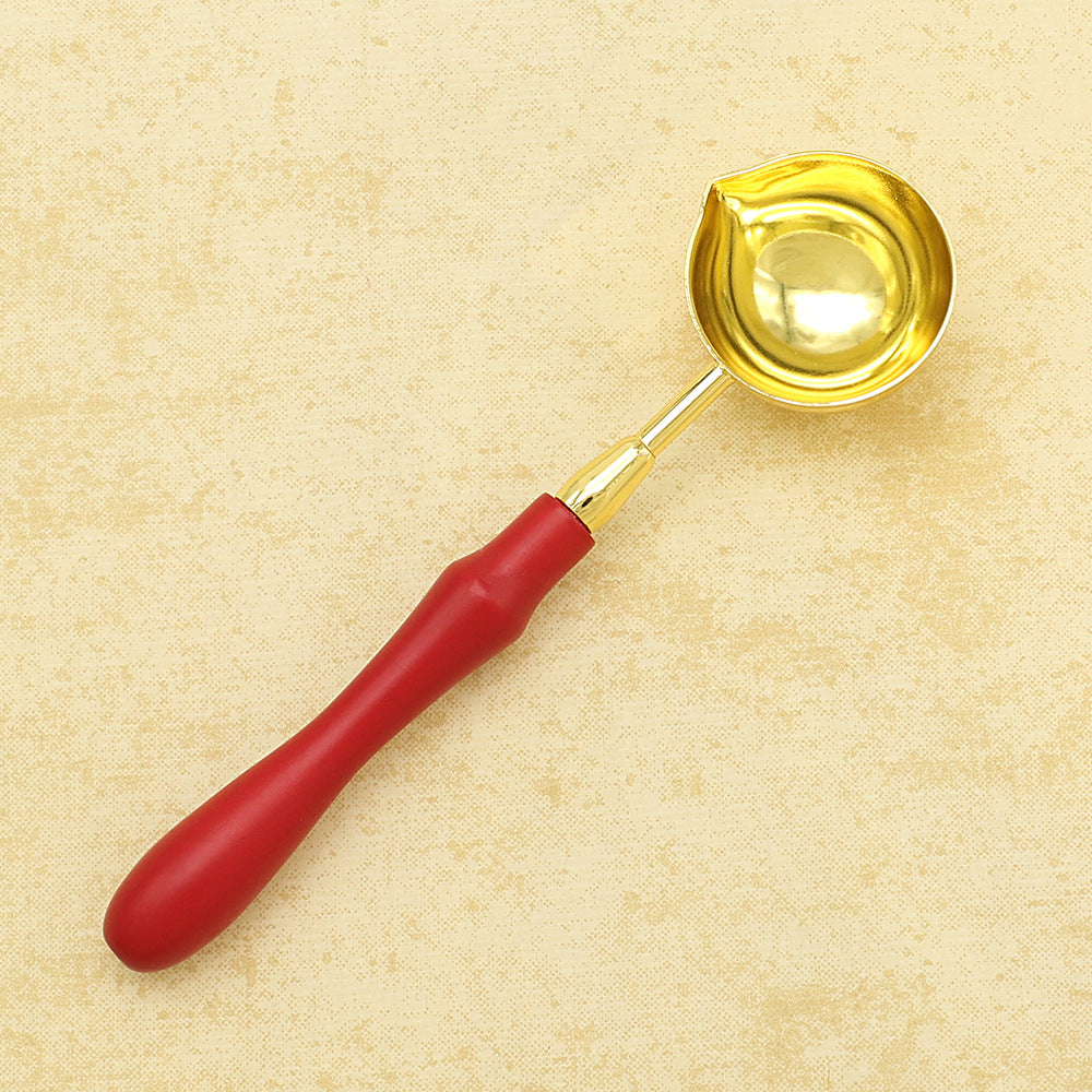 2PCS/Kit Sealing Wax Melting Spoons with Wooden Handle