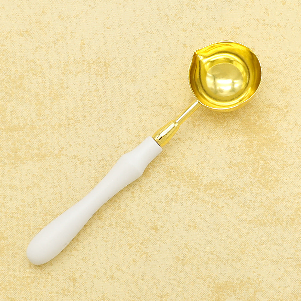 2PCS/Kit Sealing Wax Melting Spoons with Wooden Handle