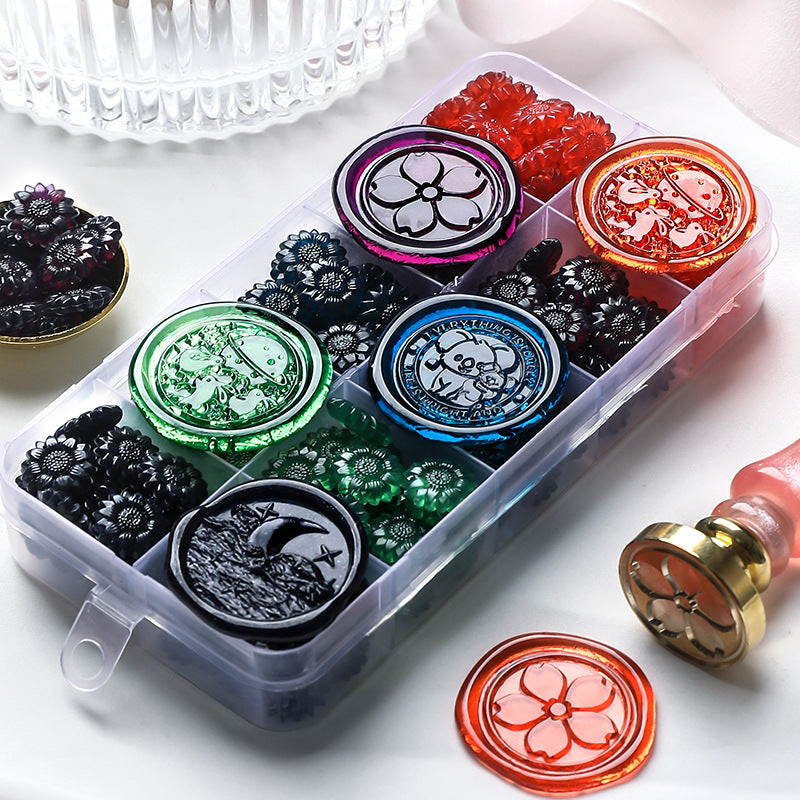 Ice Sealing Wax Beads 100Pcs Sunflower Sealing Wax
