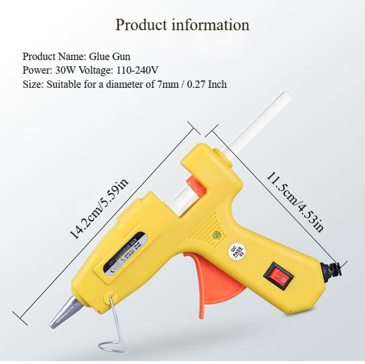 7mm/11mm/0.27in0.43in Glue Gun 30W/60W Fast Heating for DIY Craft Projects and Home Quick Repairs