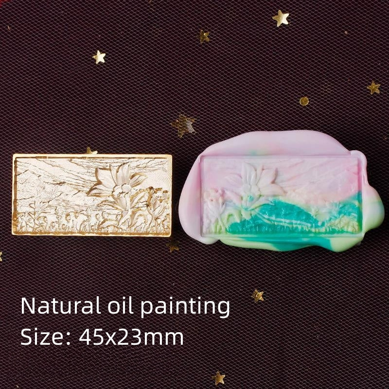 Big Size Natural Oil Painting Stamp Brass