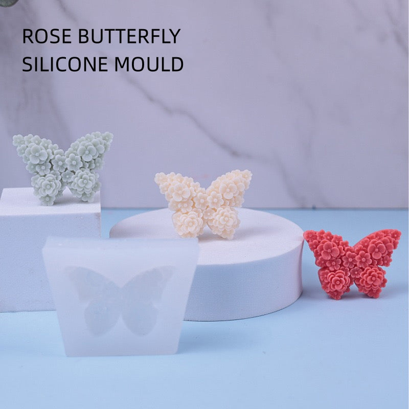 Silicone Moulds Rose Butterfly, Silicone Soap Mold, Craft Molds DIY Handmade Candle Moulds