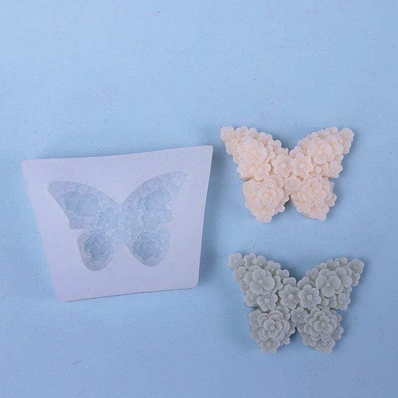 Silicone Moulds Rose Butterfly, Silicone Soap Mold, Craft Molds DIY Handmade Candle Moulds
