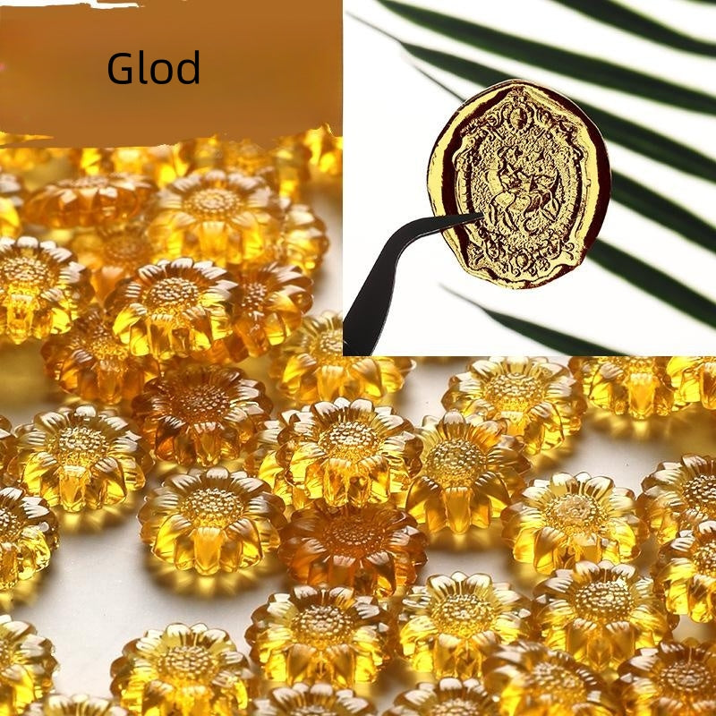 Ice Sealing Wax Beads 100Pcs Sunflower Sealing Wax