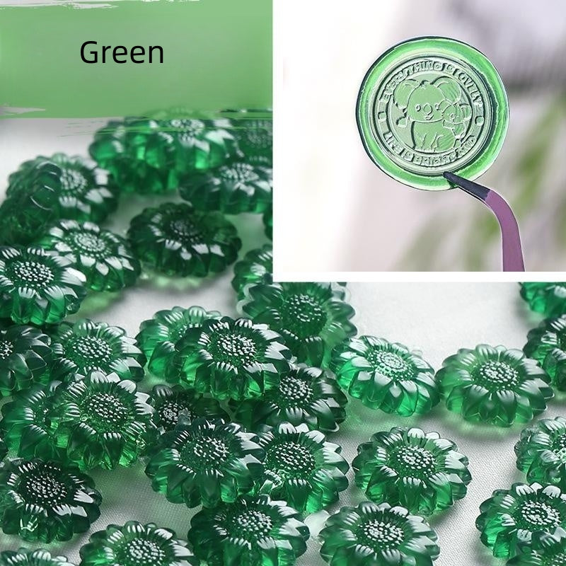 Ice Sealing Wax Beads 100Pcs Sunflower Sealing Wax