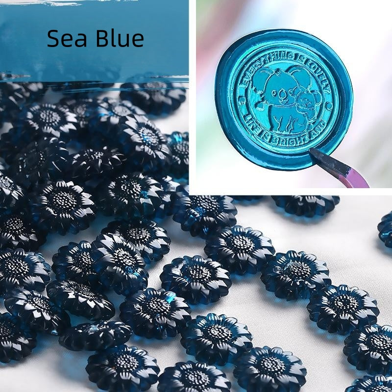 Ice Sealing Wax Beads 100Pcs Sunflower Sealing Wax
