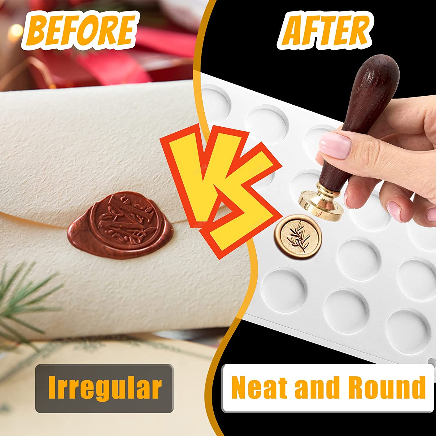 30-Cavity Wax Seal Silicone Molds Wax Seal Mat for Wax Sealing Stamp
