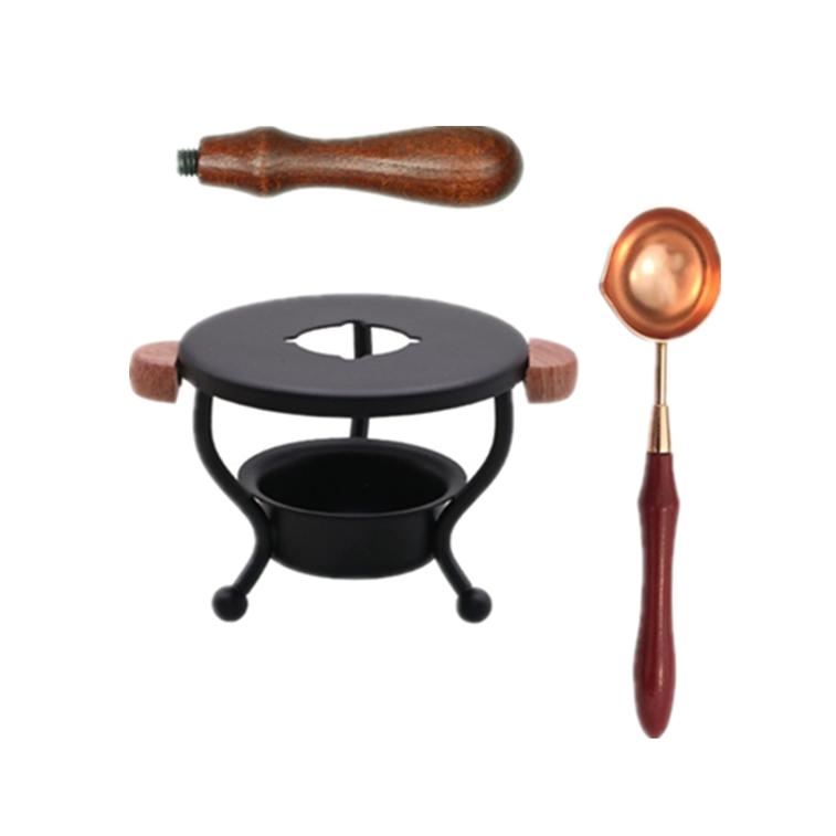 3 in 1 Wax Seal Warmer Kit Sealing Wax Furnace Tool for Melting Wax Seal Beads Meter with Spoon and Handle