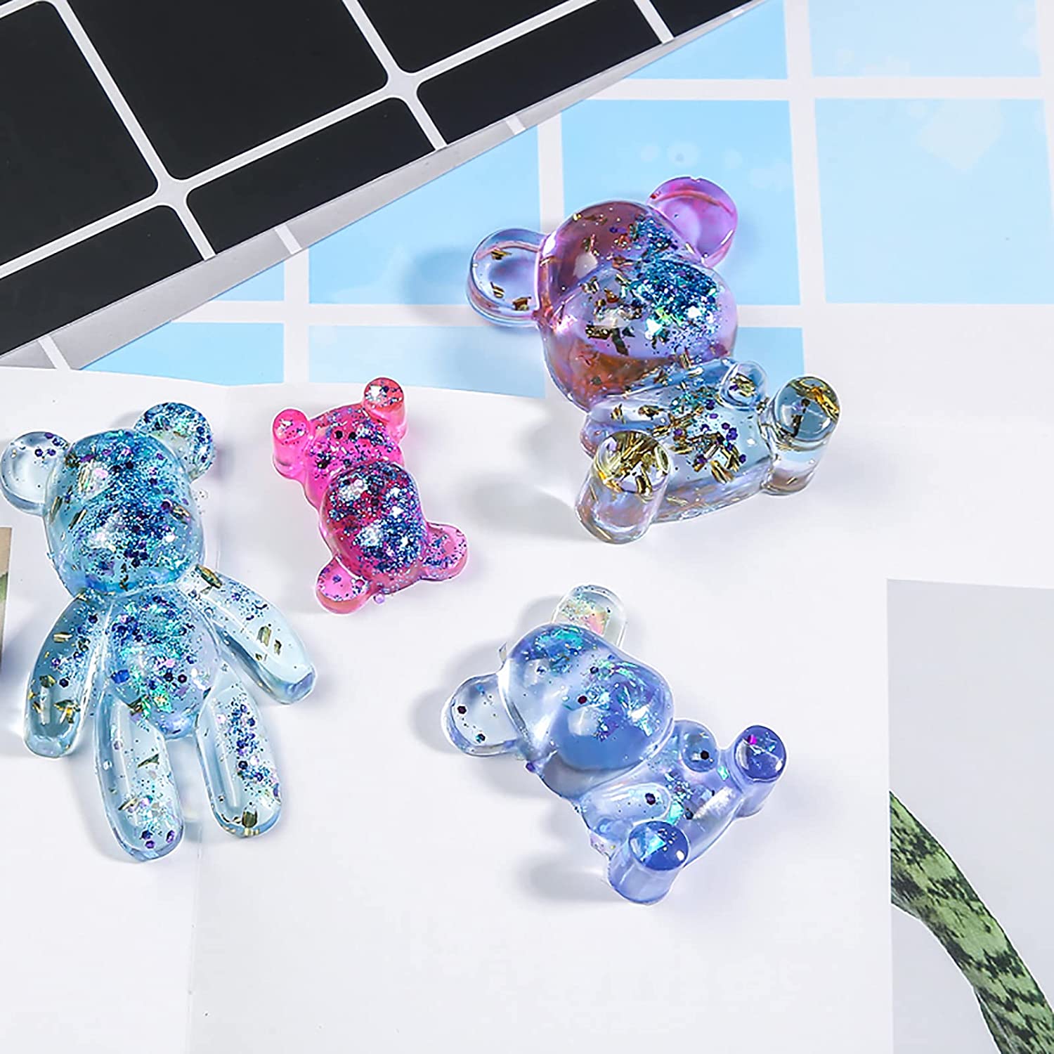 7 Pack 3D Bear Paw Epoxy Resin Silicone Molds,Animal Silicone Molds for Casting Candy Fondant Cake Craft DIY Decoration