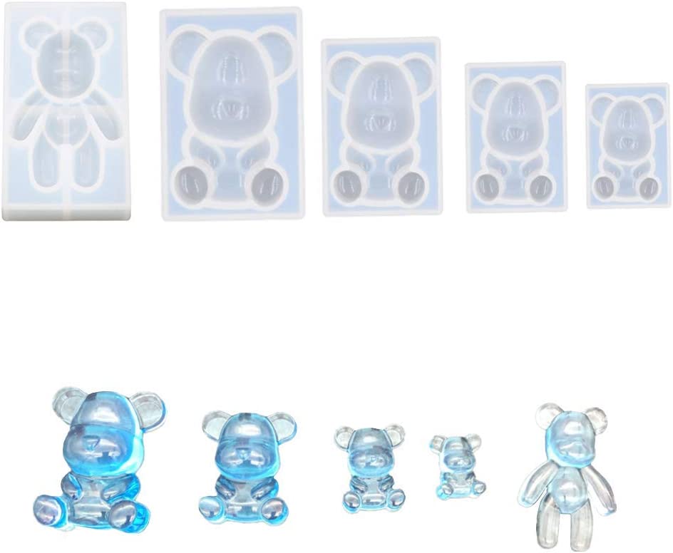 7 Pack 3D Bear Paw Epoxy Resin Silicone Molds,Animal Silicone Molds for Casting Candy Fondant Cake Craft DIY Decoration