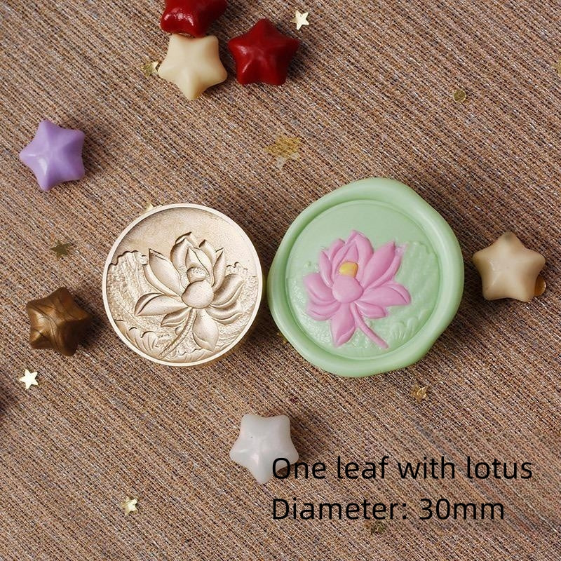 One Leaf with Lotus Brass 3D