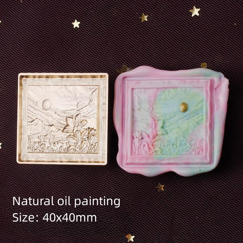 Big Size Natural Oil Painting Stamp Brass