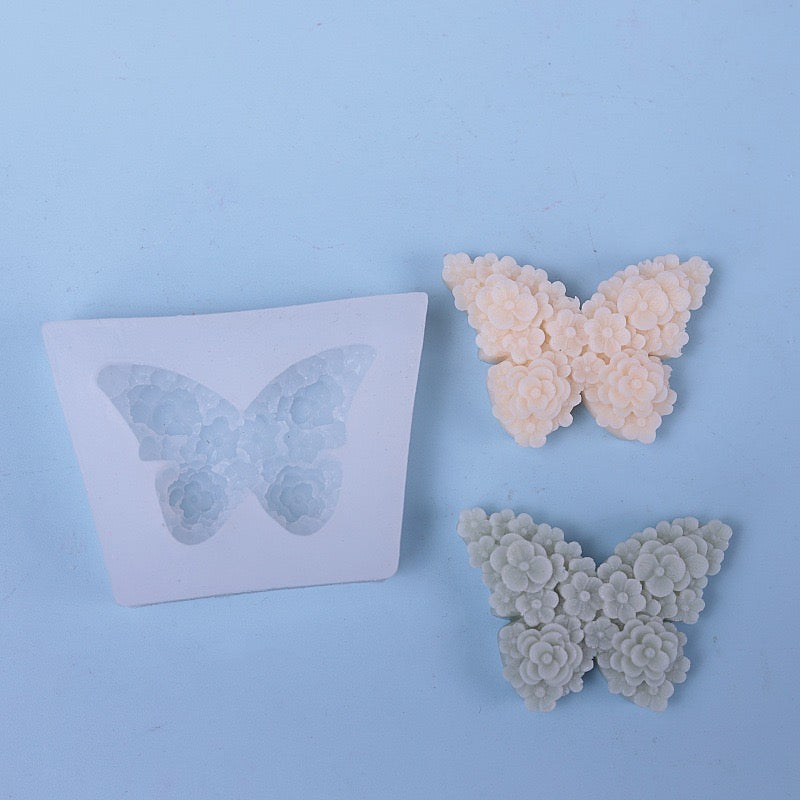 Silicone Moulds Rose Butterfly, Silicone Soap Mold, Craft Molds DIY Handmade Candle Moulds