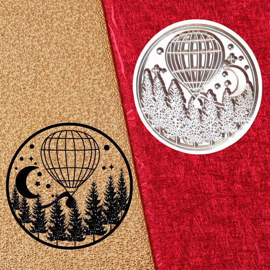 Hot Air Balloon Stamp Brass Big Size
