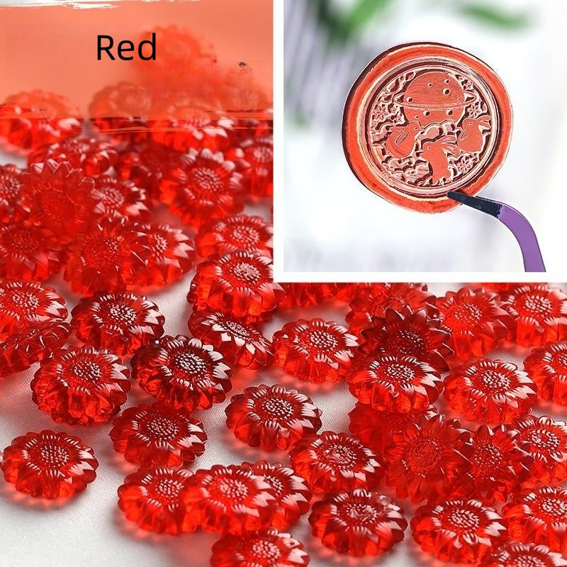 Ice Sealing Wax Beads 100Pcs Sunflower Sealing Wax